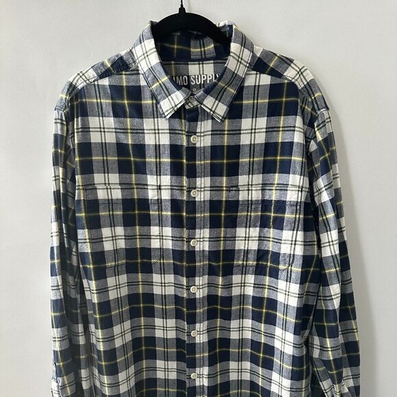 Mossimo Supply Co. Other - Blue, Yellow & White Mossimo Supply XL Flannel Shirt  100% Cotton